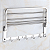 Toalheiro Varal Inox Dobravel Prateleira Suporte Gancho Luxo - Imagem 6