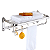Toalheiro Varal Inox Dobravel Prateleira Suporte Gancho Luxo - Imagem 4