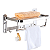 Toalheiro Varal Inox Dobravel Prateleira Suporte Gancho Luxo - Imagem 7