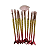 Kit 10 Pincéis Sereia De Maquiagem P/ Sombra Blush Contorno Luxo Com Estojo - Imagem 6