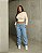 Jaqueta Cropped Feminina Teddy Couro Fake Manga Longa - Imagem 1