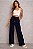 Calça Wide Leg Feminina Veludo Coletê Cintura Alta - Imagem 1