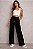 Calça Wide Leg Feminina Veludo Coletê Cintura Alta - Imagem 2