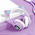 Fone De Ouvido Gatinho Bluetooth Infantil Led Menino Menina Cor: Rosa - Imagem 3
