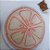 Talagarça desenhada molde laranja/limão 35 cm - Imagem 1