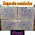 Jogo de cozinha talagarça desnhada floral - Imagem 1