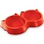 Comedouro Duplo Gato Luxo Vermelho - Imagem 1