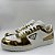 PRADA DOWNTOWN LEATHER LOW TOP PLATINUM GOLD - Imagem 1
