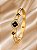 BRACELETE ARO TREVO COM INCRUST.CRISTAIS E RESINA - Imagem 4