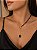 Colar - CHOKER GARGANTILHA MISTO COM PARTE EM ELOS LONGOS E PARTE EM BOLINHAS DE PEDRA ONIX COM PINGENTE LONGO EM ELOS E PEDRA OVAL ONIX 40+5CM 18K - Imagem 2