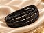 PULSEIRA MASCULINA COURO PRETA 4 CORDOES 2 TRANSS - Imagem 2