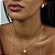 Conjunto - CONJUNTO 4 PEÇAS GARGANTILHA 45CM CARTIER E PINGENTE E PAR DE BRINCOS MODELO LUXO C DETALHES EM ZIRCONIAS E PEROLA AO CENTRO  6mm 6,7GR -18K - Imagem 1