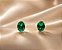 BRINCO FIXO ZIRCONIA PONTO OVAL VERDE - Imagem 1