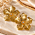BRINCO FLOR DUPLA TEXTURA C ZIRCONIA DE 3mm CENTRO - Imagem 1