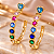 BRINCO LUXO ARGOLA COM ZIRCÔNIAS COLORIDAS E CORAÇ - Imagem 1