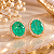 Brinco - BRINCO OVAL PEDRA VERDE COM BORDES EM ZIRCÔNIA - Imagem 1