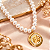 Conjunto - COLAR DE PEROLAS COM PING MEDALHÃO FÉ - Imagem 1