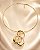 Choker - CONJ 2 PÇ CHOKER ARO COM PINGENTE 3 AROS OVALADOS 10,GR 18K - Imagem 2