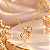 Conjunto - CONJ 3 PÇ GARG CADEADO 45 +PINGENTE DOBLE CORAÇÃO E SOLIT BEBÊ CRAV ZIRC - Imagem 1