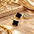 Conjunto - CONJ 4PÇ GARG. VENEZIANA E PING TREVO +BR TREVO FTE E VSO, RESINA PRETA E ZIRC ROSÊ18K - Imagem 1