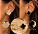 Conjunto - CONJ 4PÇ GARG. VENEZIANA E PING TREVO +BR TREVO FTE E VSO, RESINA PRETA E ZIRC ROSÊ18K - Imagem 3