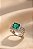 ANEL LUXO PLATINA ZIRCONIA QUADRADA VERDE E 5 AROS - Imagem 1