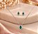 CONJUNTO COLAR E BRINCOS GOTA ZIRCONIA VERDE CRAVE - Imagem 1