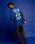 Camisa oversized em mescla de linho - Armorial - Azul - Imagem 3