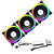 Kit 3 Fans Gamer Ryvel Luna Black 120mm ARGB com Controladora e Controle – RY-FN-LN-BL - Imagem 3