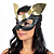 Máscara Mulher Gato com Orelhas Gold - Imagem 1