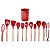 Kit Talheres de Silicone Flórida 12 peças Vermelho Ke Home Ref.6863 - Imagem 1