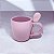 Caneca Rosa com Colher 300ml - Imagem 1