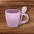 Caneca Rosa com Colher 300ml - Imagem 2