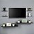 Rack TV Suspenso para Quarto Sala Preto 115cm - Imagem 1
