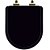 Assento Sanitário Poliéster Soft Close Level Preto para Vaso Deca com Ferragem Dourada - Imagem 1