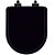 Assento Sanitário Poliéster Soft Close Level Preto para Vaso Deca com Ferragem Preta - Imagem 1