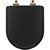 Assento Sanitário Poliéster Soft Close Smart Onix (Preto Fosco) para Vaso Celite com Ferragem Rose Gold - Imagem 1