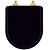 Assento Sanitário MDF Soft Close Level Preto para Vaso Deca com Ferragem Dourada - Imagem 1