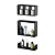 Conjunto Kit 3 Nichos Prateleiras Decorativas Preta para Banheiro - Imagem 3
