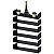 Kit 6 Prateleiras U 50 x 25cm Preta Suporte Invisível - Imagem 2