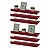 Kit 6 Prateleiras Porta Quadros 60 x 10cm Vermelha Suporte Invisível - Imagem 2
