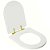 Assento Sanitário Duomo Plus Branco para vaso Deca Com Ferragem Dourada - Imagem 2