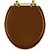 Assento Sanitário Convencional Oval Universal Caramelo com Ferragem Dourada - Imagem 1