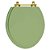 Assento Sanitario Poliéster Convencional Oval Verde Malva para vaso Deca com Ferragem Dourada - Imagem 1