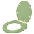 Assento Sanitario Poliéster Convencional Oval Verde Malva para vaso Deca com Ferragem Dourada - Imagem 2