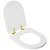Assento Sanitário com Amortecedor Smart Branco para vaso Celite com Ferragem Dourada - Imagem 2