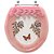 Assento Sanitário Poliester Oval Decorado Quartzo Rosa Com Borboleta Amarela - Imagem 1