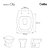 Tampa de Vaso Fit Transparente Marmorizado Branco Decorado Borboleta para louça Celite - Imagem 2