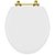 Tampa de Vaso Laqueado Convencional Branco para bacia Ideal Standard com Ferragem Dourada - Imagem 1