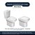 Tampa de Vaso Poliéster Flex Branco para bacia Deca com Ferragem Dourada - Imagem 4